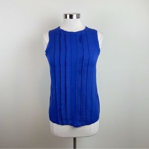 Tory Burch 100% Silk Solid Blue Carolinna Blouse Top New With Tag Women Size 4